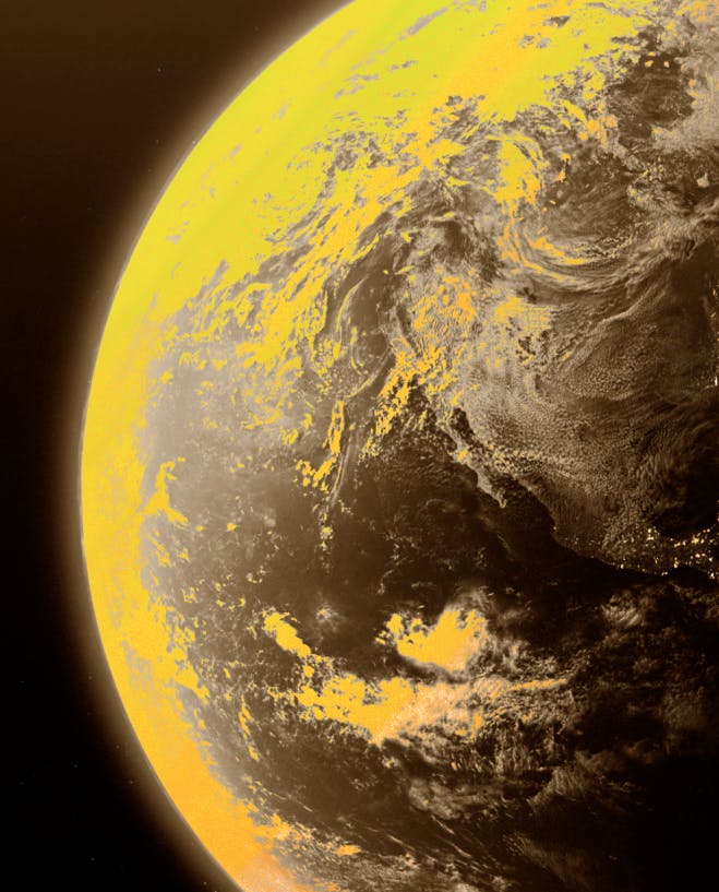 Imagem do planeta terra amarelado